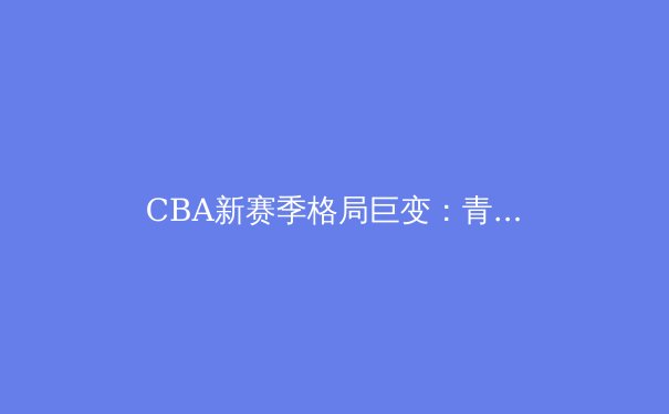 CBA新赛季格局巨变：青训造血功能成强队分水岭 - 4